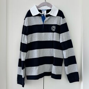 Jacadi Kids Striped Polo. Gray & Navy. Size 10(152cm) NEW